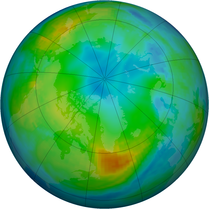 Arctic ozone map for 19 November 1982